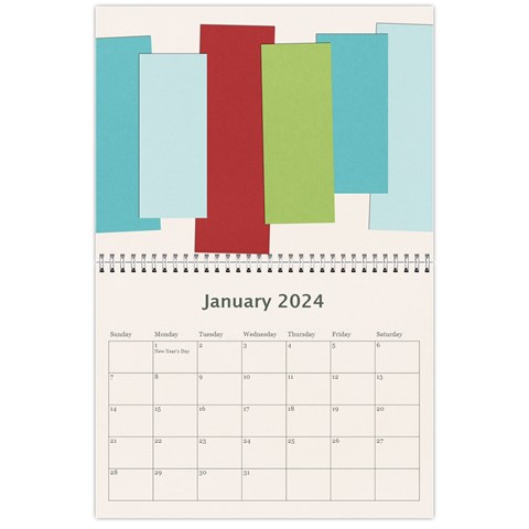 11 X 8 5 Blue,green,red Calendar 2024 By Albums To Remember Jan 2024