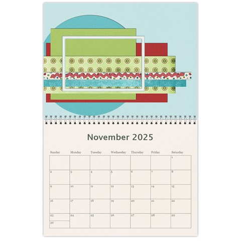 11 X 8 5 Blue,green,red Calendar 2025 By Albums To Remember Nov 2025