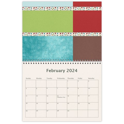 11 X 8 5 Blue,green,red Calendar 2024 By Albums To Remember Feb 2024