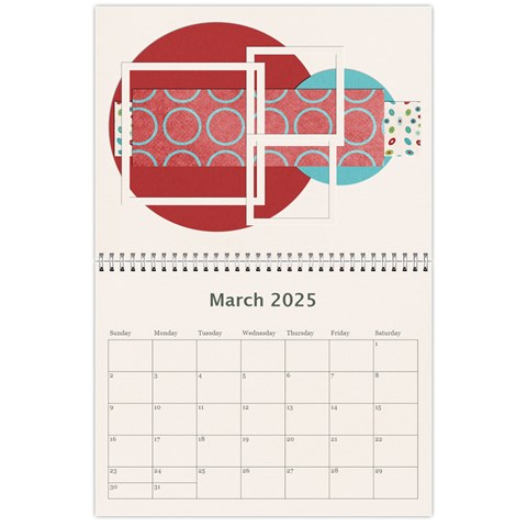 11 X 8 5 Blue,green,red Calendar 2025 By Albums To Remember Mar 2025