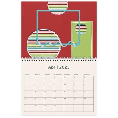11 X 8 5 Blue,green,red Calendar 2025 By Albums To Remember Apr 2025