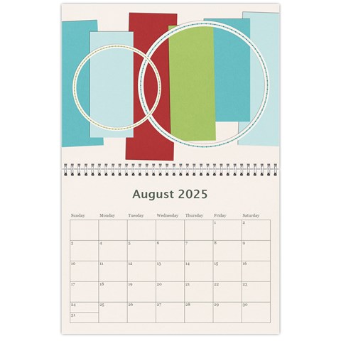 11 X 8 5 Blue,green,red Calendar 2025 By Albums To Remember Aug 2025