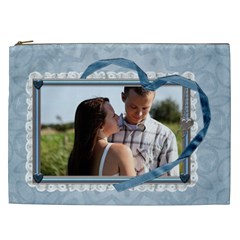 Blue Heart XXL Cosmetic Bag (7 styles) - Cosmetic Bag (XXL)