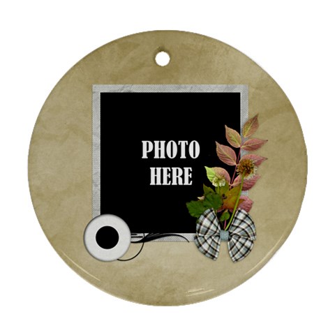 Crossing Winter Round Ornament 2 By Lisa Minor Front