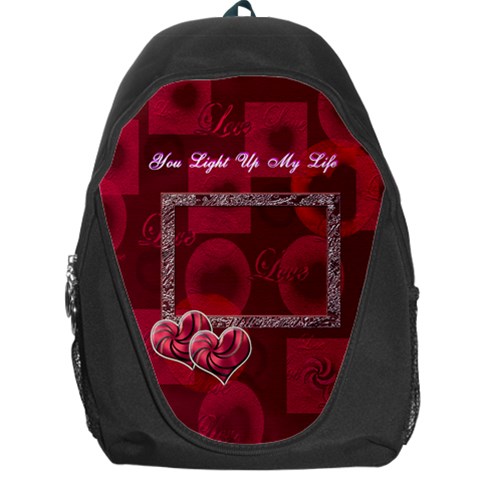 You Light Up My Life Pink Love Backpack By Ellan Front