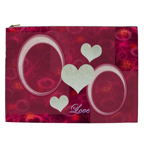I Heart You Pink Xxl Cosmetic Case By Ellan Front