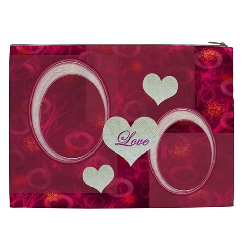 I Heart You Pink Xxl Cosmetic Case By Ellan Back