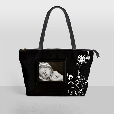 Black/white Classic Shoulder Handbag By Lil Front