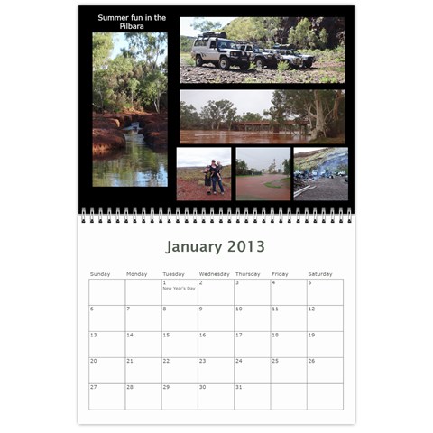 2013 Calender For Family By Vanessa Jan 2013