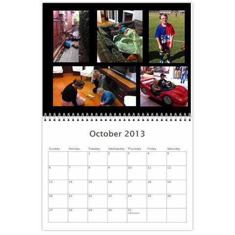 2013 Calender For Family By Vanessa Oct 2013