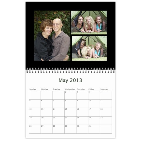 2013 Calender For Family By Vanessa May 2013