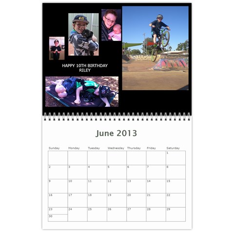 2013 Calender For Family By Vanessa Jun 2013