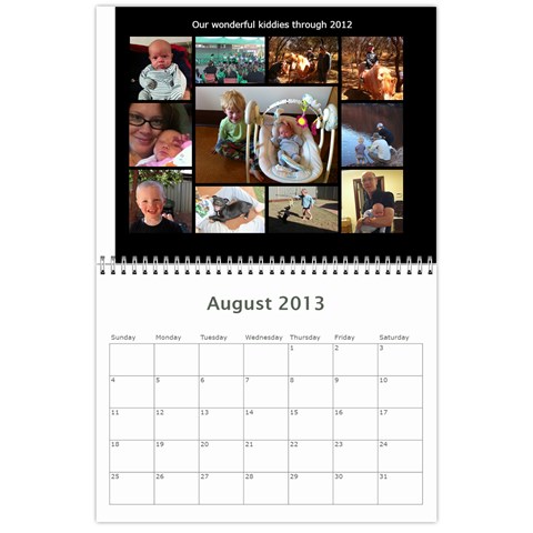 2013 Calender For Family By Vanessa Aug 2013