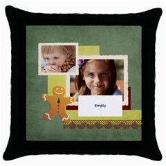 xmas - Throw Pillow Case (Black)