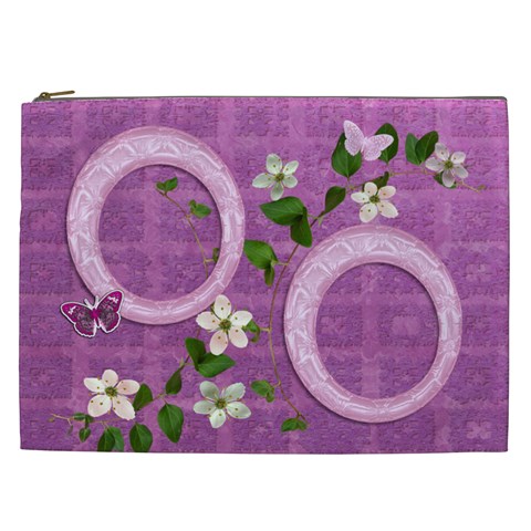 Spring Flower Floral Purple Cosmetic Case Xxl By Ellan Front