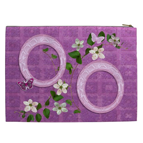 Spring Flower Floral Purple Cosmetic Case Xxl By Ellan Back