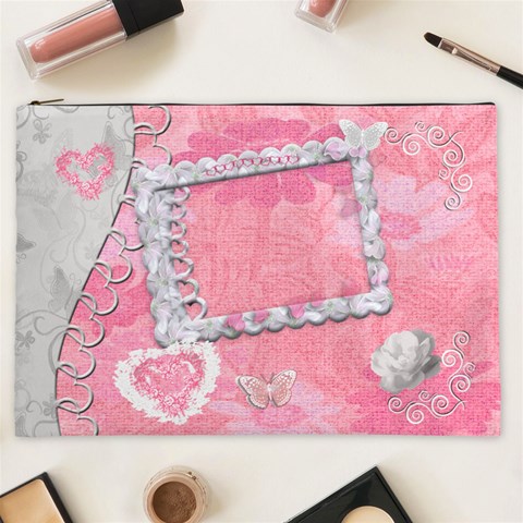 Spring Flower Floral Baby Pink Cosmetic Case Xxl By Ellan Front