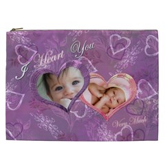 I Heart You Love Lavender purple Cosmetic Case XXL (7 styles) - Cosmetic Bag (XXL)