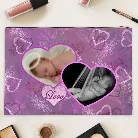 I Heart You Love Lavender Purple Cosmetic Case Xxl By Ellan Back