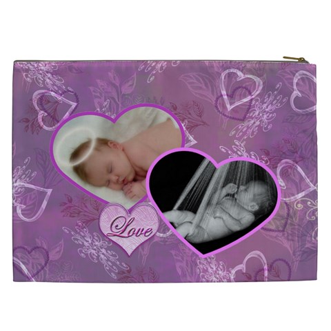 I Heart You Love Lavender Purple Cosmetic Case Xxl By Ellan Back