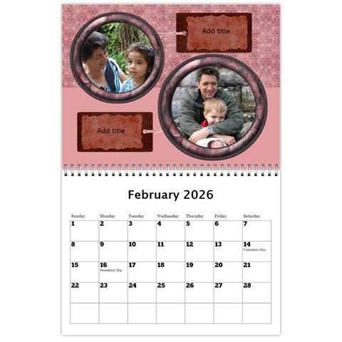 My Family Memories Wall Calendar By Deborah Feb 2026