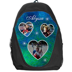 Backpack Bag - Green With Stars