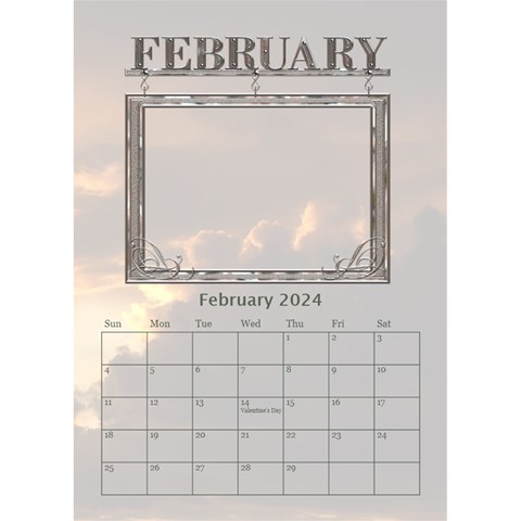 Sunset Desktop Calendar 6 x8 5  By Lil Feb 2024