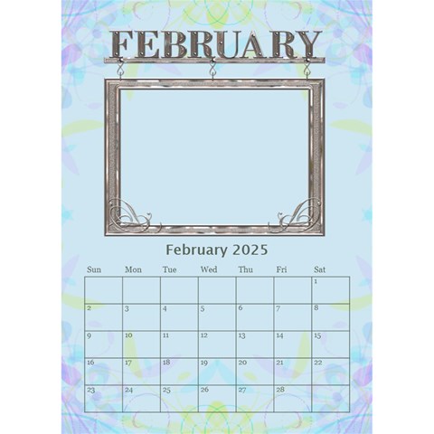 Pretty Desktop Calendar 6 x8 5  By Lil Feb 2025