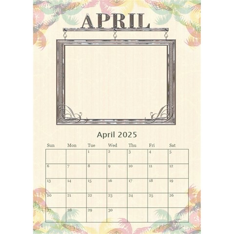Pretty Desktop Calendar 6 x8 5  By Lil Apr 2025