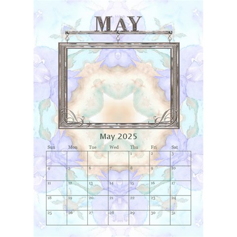 Pretty Desktop Calendar 6 x8 5  By Lil May 2025