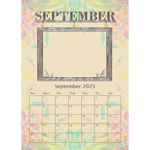 Pretty Desktop Calendar 6 x8 5  By Lil Sep 2025
