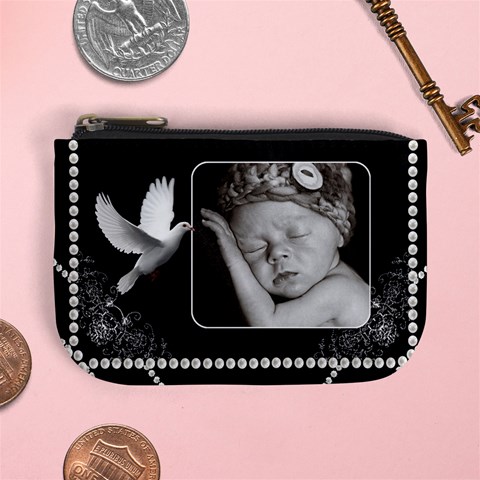 Pretty Black Mini Coin Purse By Lil Front
