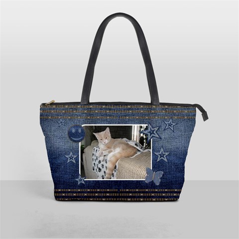 Denim Classic Shoulder Handbag By Lil Front