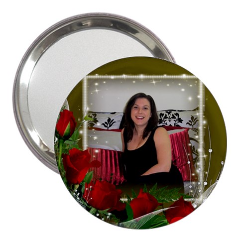 Red Roses 3  Handbag Mirror By Deborah Front