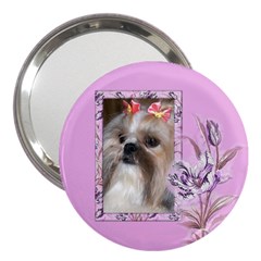 Pink Iris 3  Handbag Mirror