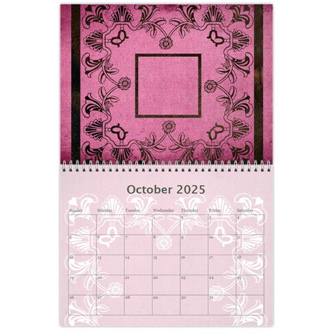 Art Nouveau Pink Calendar 2025 By Catvinnat Oct 2025
