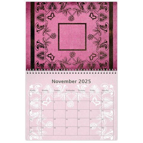 Art Nouveau Pink Calendar 2025 By Catvinnat Nov 2025
