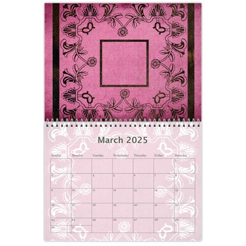 Art Nouveau Pink Calendar 2025 By Catvinnat Mar 2025
