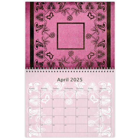 Art Nouveau Pink Calendar 2025 By Catvinnat Apr 2025