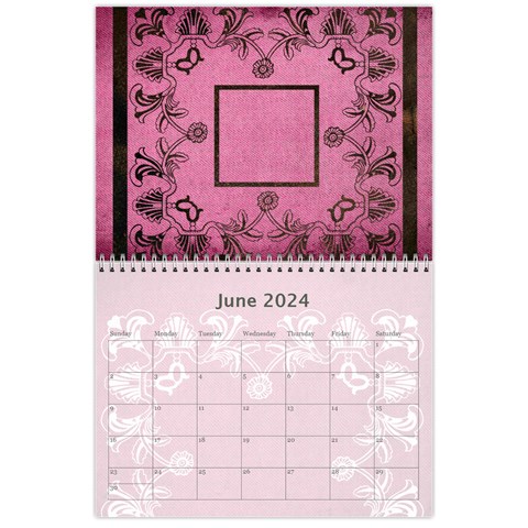Art Nouveau Pink Calendar 2024 By Catvinnat Jun 2024