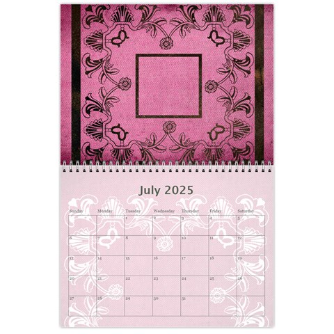 Art Nouveau Pink Calendar 2025 By Catvinnat Jul 2025