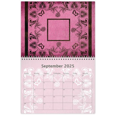 Art Nouveau Pink Calendar 2025 By Catvinnat Sep 2025