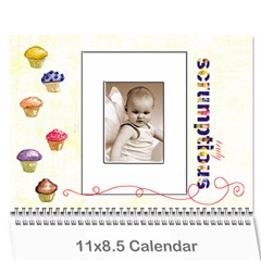 Cupcake Lemon Frosting 2025 Calendar - Wall Calendar 11  x 8.5  (12-Months)