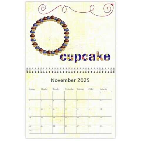 Cupcake Lemon Frosting 2025 Calendar By Catvinnat Nov 2025