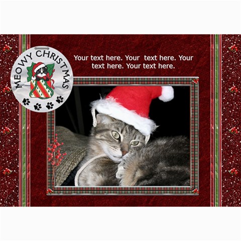 Meowy Christmas 5x7 Photo Cards By Lil 7 x5  Photo Card - 5