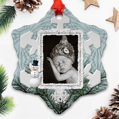 Snowman Christmas Ornament By Lil Front