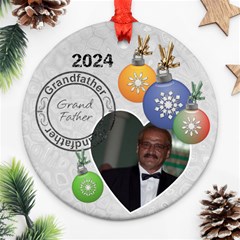 Grandfather 2024 Christmas Ornament - Round Ornament (Two Sides)