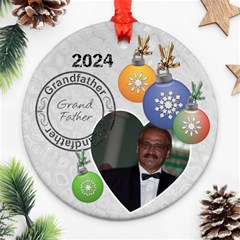 Grandfather 2012 Christmas Ornament - Round Ornament (Two Sides)