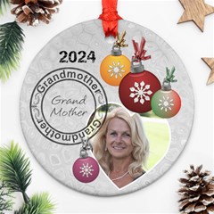 Grandmother 2024 Christmas Ornament - Round Ornament (Two Sides)