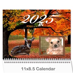 Animal Calendar 2025 - Wall Calendar 11  x 8.5  (12-Months)